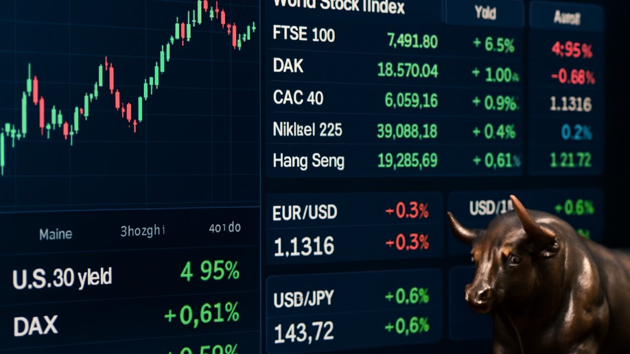 Globální akcie rostou, investoři hodnotí Trumpovu celní politiku a klesající výnosy dluhopisů